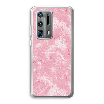 Abstract Painting Pink: Huawei P40 Pro Plus Transparant Hoesje