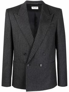 Saint Laurent blazer croisé à rayures - Gris