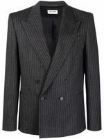 Saint Laurent blazer croisé à rayures - Gris