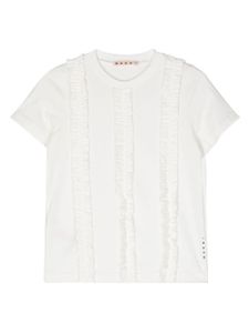 Marni Kids t-shirt en coton à volants - Blanc