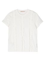 Marni Kids t-shirt en coton à volants - Blanc