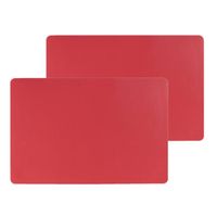 Set van 6x stuks placemats PU-leer/ leer look rood 45 x 30 cm - Placemats - thumbnail