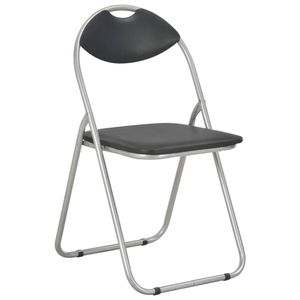 The Living Store Klapstoelenset - Eetkamerstoelen - 44 x 43 x 80.5 cm - Zwart/zilver - Geen montage - PVC - 110 kg