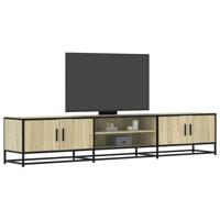 Tv-meubel 210x35x41 cm bewerkt hout sonoma eikenkleurig