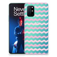 OnePlus 8T TPU bumper Waves Roze - thumbnail