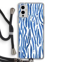 Blauwe nerven: OnePlus 9 Transparant Hoesje met koord