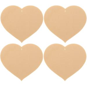 Houten vormen hartjes - 4x stuks - 8 x 7 cm - Hobby/knutselmateriaal - Valentijn/Moederdag/Vaderdag