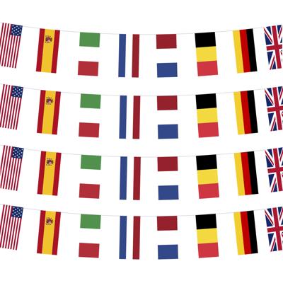 Funny Fashion Internationale landen vlaggenlijn - 4x - 15 meter - vlaggetjes - papier - versiering