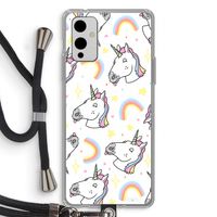 Rainbow Unicorn: OnePlus 9 Transparant Hoesje met koord