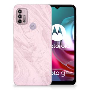 Motorola Moto G30 | G10 TPU Siliconen Hoesje Marble Pink - Origineel Cadeau Vriendin