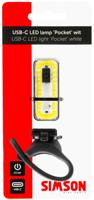 Simson usb-c oplaadbaar led koplamp pocket wit 022031