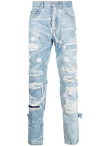 John Richmond jean skinny à effet usé - Bleu