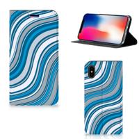 Apple iPhone X | Xs | Hoesje met Magneet | Waves Blue