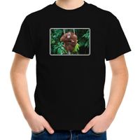 Dieren t-shirt met Orang Oetan apen foto zwart voor kinderen - thumbnail