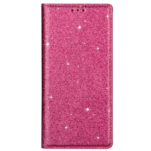 iPhone XS Max hoesje - Bookcase - Pasjeshouder - Portemonnee - Glitter - TPU - Roze