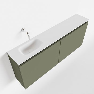 Toiletmeubel Mondiaz Ture | 120 cm | Meubelkleur Army | Eden wastafel Talc Links | Zonder kraangat