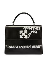 Off-White Jitney 1.4 slogan-print top-handle bag - Noir