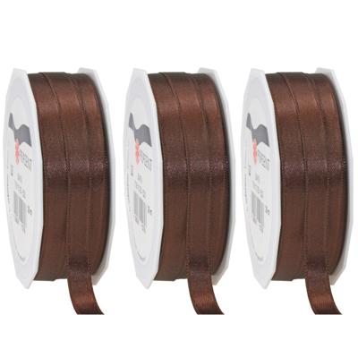 Cadeaulint Satijn - 3x - 1 cm x 25 meter - bruin - cadeaus inpakken - sierlint Cadeaulint Satijn - 3x - 1 cm x 25 meter - bruin - cadeaus inpakken - sierlint