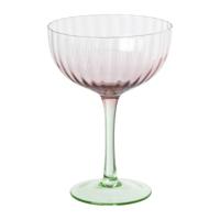 Champagnecoupe gestreept - roze/groen - 200 ml Champagnecoupe gestreept - roze/groen - 200 ml