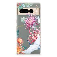 Google Pixel 7 Pro | TPU Hoesje | Bird Flowers