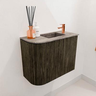 Toiletmeubel Mondiaz Joya Dlux | 51.6 cm | Meubelkleur Shadow | Faye wastafel Oza Wasbak Rechts | 1 kraangat