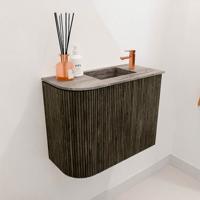 Toiletmeubel Mondiaz Joya Dlux | 51.6 cm | Meubelkleur Shadow | Faye wastafel Oza Wasbak Rechts | 1 kraangat