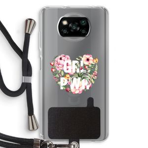GRL PWR Flower: Xiaomi Poco X3 Pro Transparant Hoesje met koord