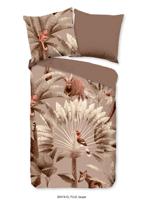 Good Morning Dekbedovertrek "bladeren en dieren" - Taupe - (135x200 cm) - Katoen