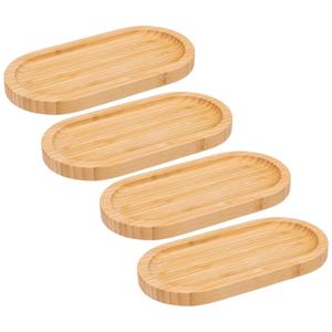 Serveerplankje voor hapjes/fingerfood  - 4x - 20 x 10 cm - bamboe hout - borrelplank - tapasplank