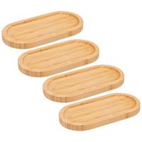 Serveerplankje voor hapjes/fingerfood  - 4x - 20 x 10 cm - bamboe hout - borrelplank - tapasplank