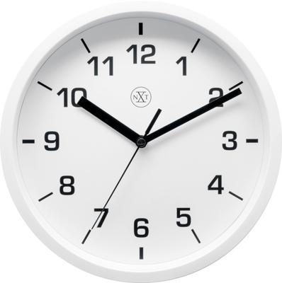 NeXtime nx-7321wi wandklok nxt diameter 20cm kunststof wit, witte wijzerplaat