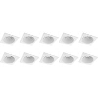 Spot Armatuur 10 Pack - Pragmi Minko Pro - GU10 Inbouwspot - Vierkant - Wit - Aluminium - Verdiept - 90mm - thumbnail