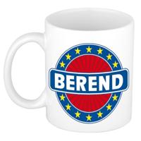 Berend voornaam koffiemok - beker - wit/blauw - 300 ml - Cadeau - Heren - Collega - Vaderdag