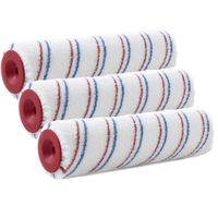 Set van 3x stuks muur vacht anti-spat verfrollers polyester microvezel pluisvrij 6,6 x 18 cm