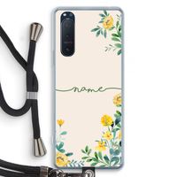 Gele bloemen: Sony Xperia 5 II Transparant Hoesje met koord