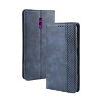Magnetische Buckle retro Crazy Horse textuur horizontale Flip lederen case voor OPPO Reno met houder & kaartsleuven & fotolijstjes (blauw)