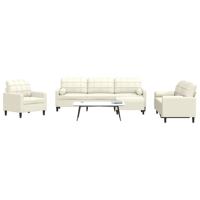 4-delige Loungeset met kussens en bolsters fluweel crèmekleurig 4-delige Loungeset met kussens en bolsters fluweel crèmekleurig