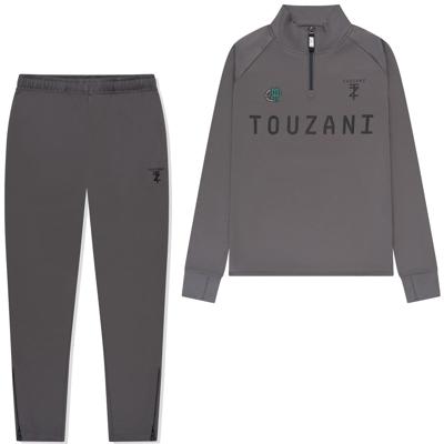 Touzani Platinum Bekko Trainingspak 1/4-Zip Kids Donkergrijs Zwart Groen