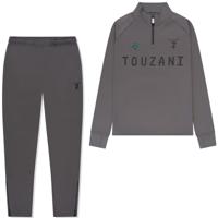 Touzani Platinum Bekko Trainingspak 1/4-Zip Kids Donkergrijs Zwart Groen