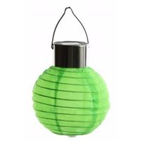 Ronde solar party lampionnen groen 10 cm