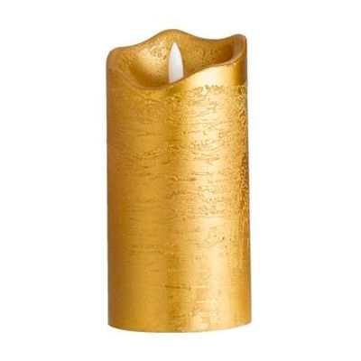 LED Kaars Rustiek - goud - 15xØ7,6 cm - Leen Bakker