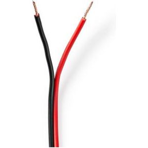 Speaker-Kabel | 2x 0,75 mm2 | 100 m | Op Rol | Zwart/Rood