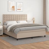 Boxspring met matras kunstleer cappuccinokleurig 160x200 cm
