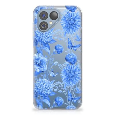 TPU Case voor Fairphone 5 Flowers Blue TPU Case voor Fairphone 5 Flowers Blue