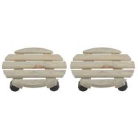 2x Planten trolleys/multirollers rond 28 cm