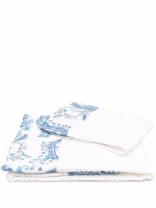 ETRO HOME lot de 2 serviettes à fleurs - Blanc