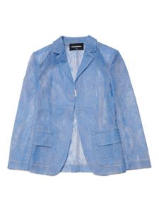 DSQUARED2 KIDS blazer à effet semi-transparent en dentelle - Bleu