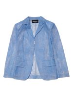 DSQUARED2 KIDS blazer à effet semi-transparent en dentelle - Bleu