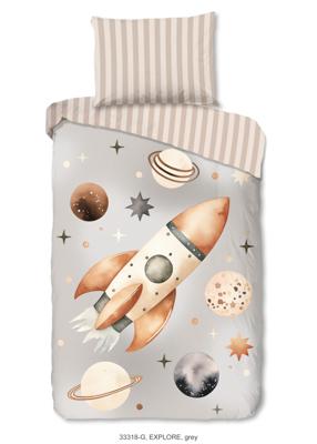 Good Morning Kinderdekbedovertrek "" - Grijs - (140x200 cm) - Katoen Good Morning Kinderdekbedovertrek "" - Grijs - (140x200 cm) - Katoen