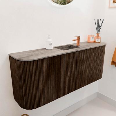 Toiletmeubel Mondiaz Joya Dlux | 103.2 cm | Meubelkleur Walnut | Faye wastafel Oza Wasbak Midden | 1 kraangat